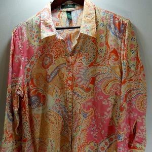 3/$45 Plus Size Ralph Lauren floral print shirt.